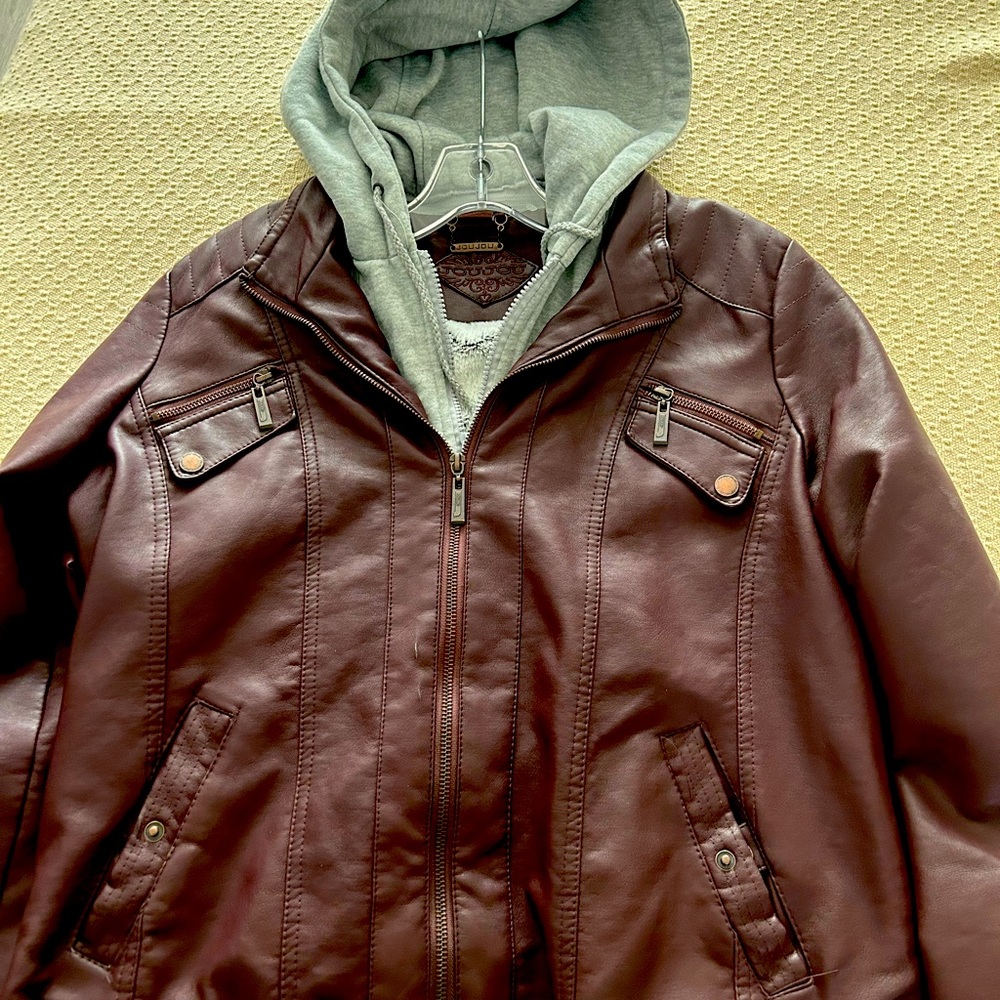 Women’s Vegan leather bomber jacket